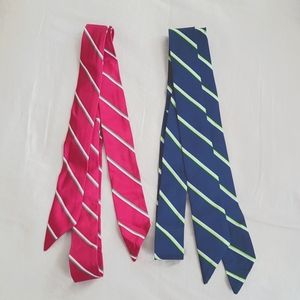 NWOT - Two striped multi use fabric scarf, necktie, or belt